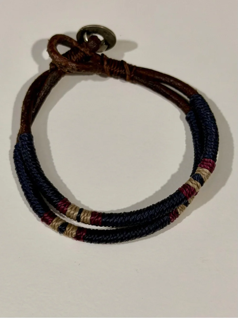 Carbon2Cobalt - Mens Navy + Purple Wrapped Cord Bracelet